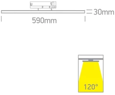 30W LED linijinis bėgelio šviestuvas, juodas, 2700/3200/4000K, 65172AT/B/V