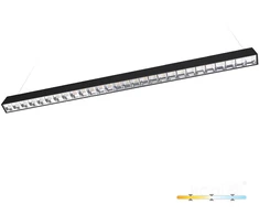 30W LED linijinis šviestuvas KOLINE K2, juodas, 3000/4000/6500K, UGR19