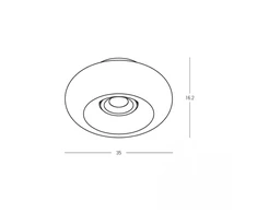 30W LED lubinis šviestuvas, juodos/dūmų sp., 2700/3000K, dimeriuojamas, 25279