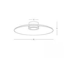 30W LED lubinis šviestuvas, juodos/rudos sp., 2700/3000K, dimeriuojamas, 25268