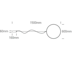 30W LED pakabinamas šviestuvas, juodas, 3000K, 60cm, dimeriuojamas, 63152B/B/W