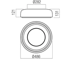 30W LED paviršinis/pakabinamas šviestuvas DIP, blizgios juodos sp., 2700/3000/4000/5000/6500K, 01-3722