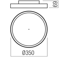 Lubinis šviestuvas 30W LED paviršinis šviestuvas DAMA, juodos/aukso sp., 3000/4000/5000K, 35cm, 01-3749