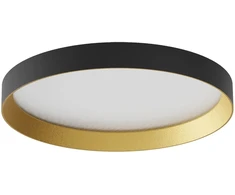 Lubinis šviestuvas 30W LED paviršinis šviestuvas DAMA, juodos/aukso sp., 3000/4000/5000K, 35cm, 01-3749