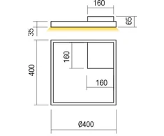 Lubinis šviestuvas 30W LED paviršinis šviestuvas FEBE, juodas, 4000K, dimeriuojamas, 01-2856