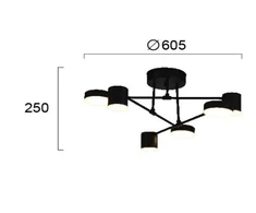 Lubinis šviestuvas 30W LED paviršinis šviestuvas UNO, juodu korpusu, 3000K, 4268200