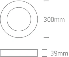 Lubinis šviestuvas 30W LED plafonas, juodas, 2700/3000/4000K, IP40, 62130F/B/V