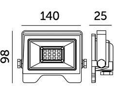 30W LED prožektorius MH, juodas, 4000K, IP65