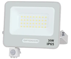 30W LED prožektorius su judesio davikliu, baltas, 4000K