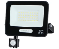 30W LED prožektorius su judesio davikliu, juodas, 4000K