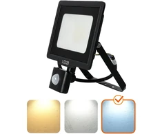30W LED prožektorius su judesio davikliu MHC, juodas, 6500K, IP65