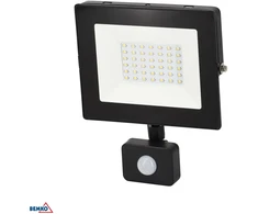 Bemko 30W LED prožektorius su judesio davikliu KASTEL, juodas, 6000K, IP65