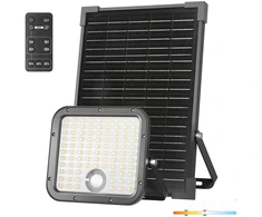 30W LED prožektorius su saulės baterija MHCS, juodas, 3000/4000K, su judesio davikliu, IP65