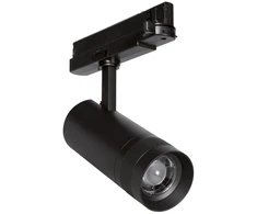 30W LED šviestuvas į 3 fazių bėgelius, juodas, 4000K, 18-50°, dimeriuojamas