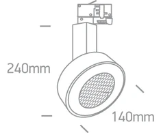 30W LED šviestuvas į bėgelius, baltas, 3000K, 65652T/W/W