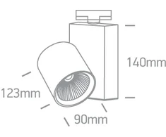 30W LED šviestuvas į bėgelius, baltas, 3000K, 65612NT/W/W