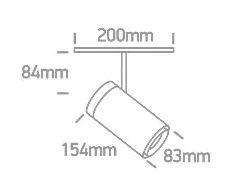 30W LED šviestuvas į magnetines sistemas MINI/MIDI/MAXI/P&amp;P, baltas, 3000/3500/4000K, 48V, 38°, 42114C/W/V