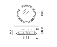 31W LED įleidžiamas šviestuvas DEEP MAXI 4, baltas, 3000K, DALI