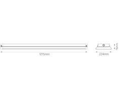 32/27/21/16W LED linijinis šviestuvas LN SF CBO 1200, baltas, 3000/4000K, 85°, UGR19