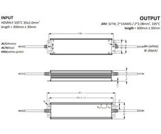 320W LED maitinimo šaltinis MCHQ-GA, 24V, PFC, IP65