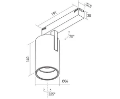32,4W LED šviestuvas į magnetinius bėgelius XCLICK M, juodas, 3000K, DALI