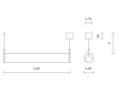 Pakabinamas šviestuvas 32W LED pakabinamas linijinis šviestuvas VIBRIO, pilkas, 3000K, IP65