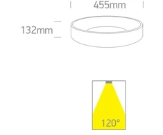 Lubinis šviestuvas 32W LED paviršinis šviestuvas, baltas, 2700/3000/4000K, 62132N/W/V