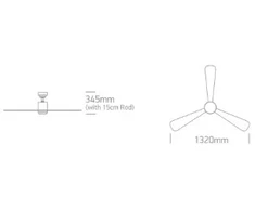 Lubinis šviestuvas 32W ventiliatorius su dimeriuojamu 22W LED šviestuvu, baltas, 3000/4000/5500K, IP54, 6320/W/V