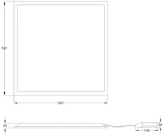 34W LED panelė FLAT MP, balta, 60x60cm, 4000K, DALI