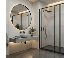 Sieninis šviestuvas 34W LED šviestuvas - veidrodis BARI, juodas, 3000K, IP44, A3799204N