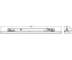 35/31/27/23/20W LED linijinis šviestuvas į 3 fazių bėgelius TR LN 750, baltas, 4000K, 120°