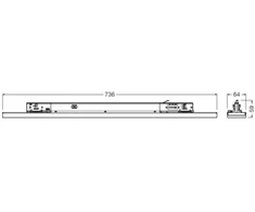 35/31/27/23/20W LED linijinis šviestuvas į 3 fazių bėgelius TR LN 750, baltas, 4000K, 90°, DALI