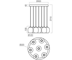 35,5W LED pakabinamas šviestuvas KHADI, juodos/dūmų sp., 3000K, dimeriuojamas, 01-3489