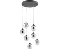 35,5W LED pakabinamas šviestuvas KHADI, juodos/dūmų sp., 3000K, dimeriuojamas, 01-3489