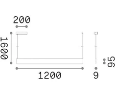 Pakabinamas šviestuvas 35W LED pakabinamas linijinis šviestuvas STEEL, baltas, 3000K, šviečia į viršų ir į apačią, 348407