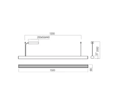 35W LED pakabinamas šviestuvas CITYLINE, baltas, 3000/4000K, dimeriuojamas, 01-4709