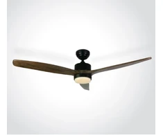 Lubinis šviestuvas 35W ventiliatorius su dimeriuojamu 22W LED šviestuvu, juodas/tamsaus medžio sp., 3000/4000/5500K, 6308D/B/V