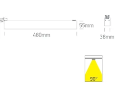 36W LED linijinis bėgelio šviestuvas, baltas, 3000/4200/6500K, 65028BT/W/V