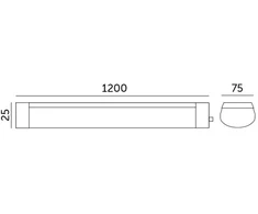 36W LED linijinis šviestuvas DELGADO, baltas, 3000K, 120cm