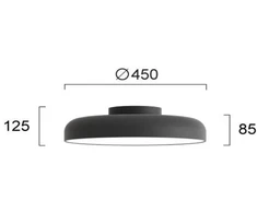 36W LED lubinis šviestuvas DEVA, juodas, 3000K, 4326301