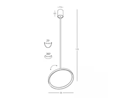 36W LED pakabinamas šviestuvas, juodas, 2700/3200/4000K, DALI, 25210