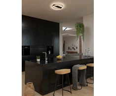 36W LED paviršinis lubinis šviestuvas DEMY, juodos/aukso sp., 3000K
