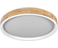 Lubinis šviestuvas 36W LED paviršinis šviestuvas ORBIS MARIANO, baltos/medienos sp., 3000K