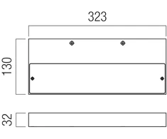 36W LED sieninis šviestuvas APEX, juodas, 3000K, 01-3762