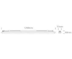 36W LED T8 šviestuvas, pilkas, 120cm, 3000/4000/6500K, IP65, 38140N/V