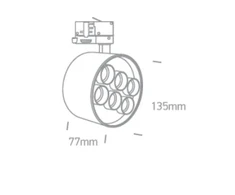 36W šviestuvas į bėgelį, juodas, 3000K, 65656DT/B/W