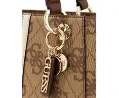 Moteriška Guess HWSS96 72250 latte spalvos rankinė su logotipu ir ruda.