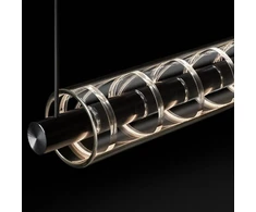 Pakabinamas šviestuvas 37W LED pakabinamas linijinis šviestuvas LOOP, juodas, 3000K, 1790mm, DALI