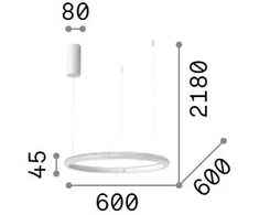 37W LED pakabinamas šviestuvas MIRACLE, baltas, 3000K, 325828