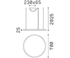 37W LED pakabinamas šviestuvas ORACLE SLIM, juodas, 2700K, 342047